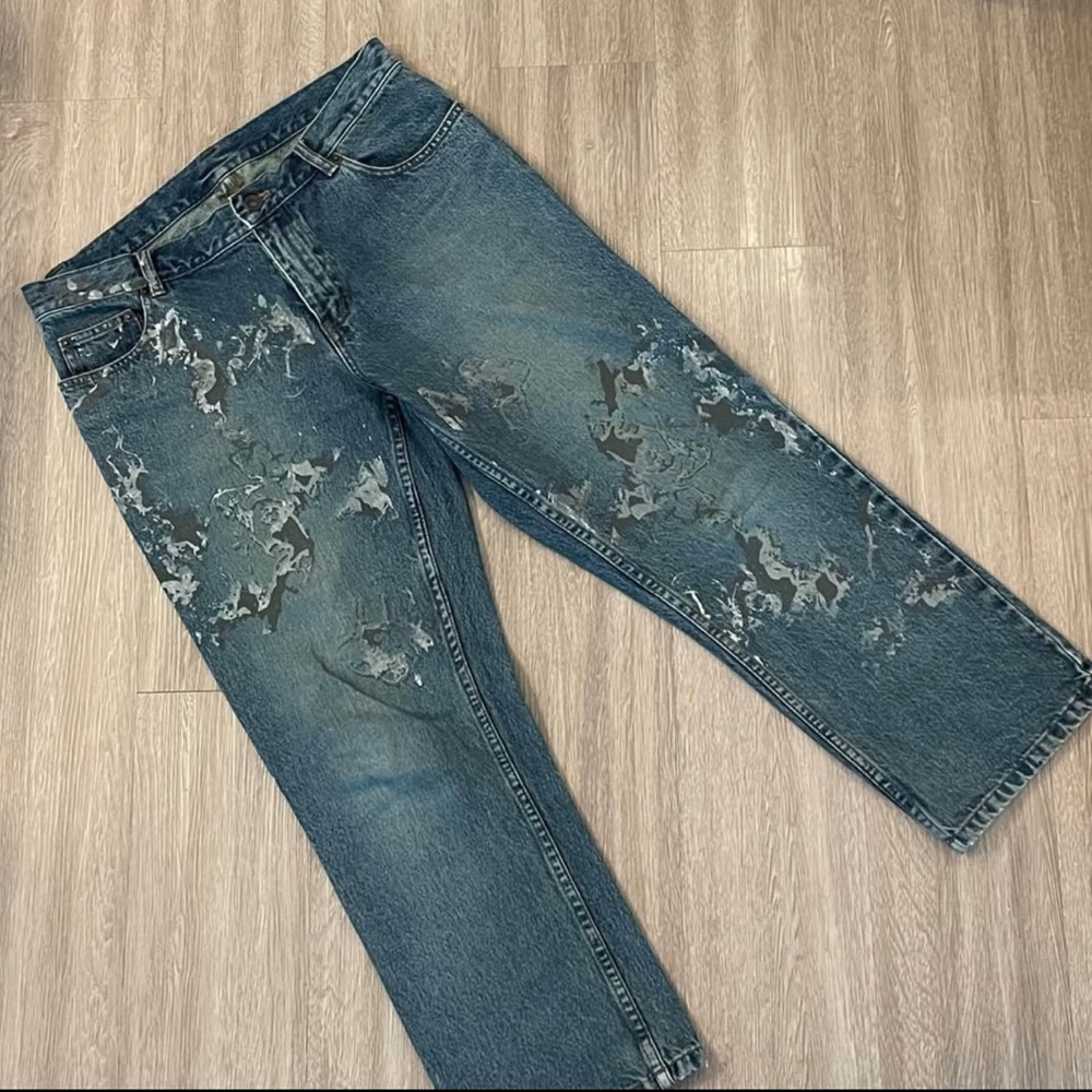 DKNY Early 2000s Paint Splatter Jeans